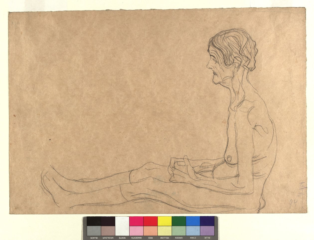 Aktstudie einer sitzenden alten Frau alkotó: Gustav Klimt