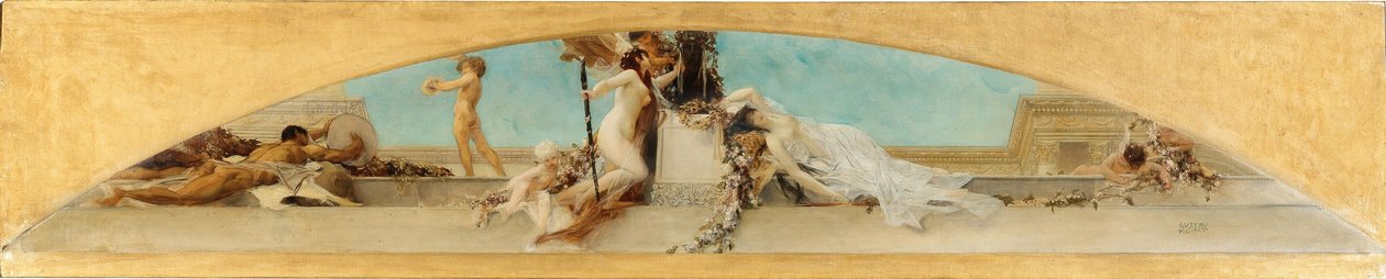Dionüszosz oltára. Tanulmány a bécsi Burgtheater mennyezetfestéséhez, 1886. alkotó: Gustav Klimt