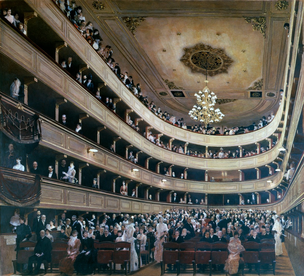 A bécsi Old Burgtheater előadóterme, 1888 alkotó: Gustav Klimt