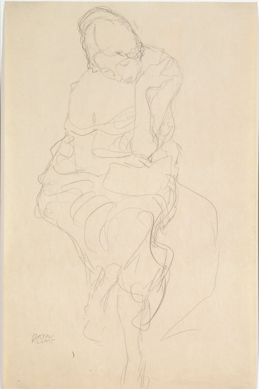 A széken ülő személy elölnézete alkotó: Gustav Klimt
