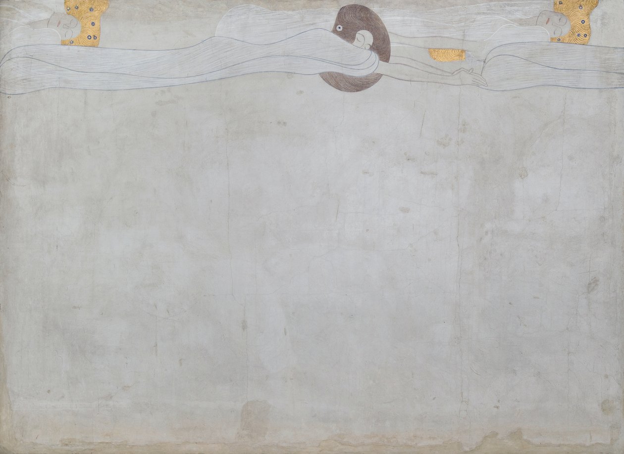 Beethoven Frieze: A boldogság utáni vágy - 1. panel, bal oldali hosszú fal alkotó: Gustav Klimt