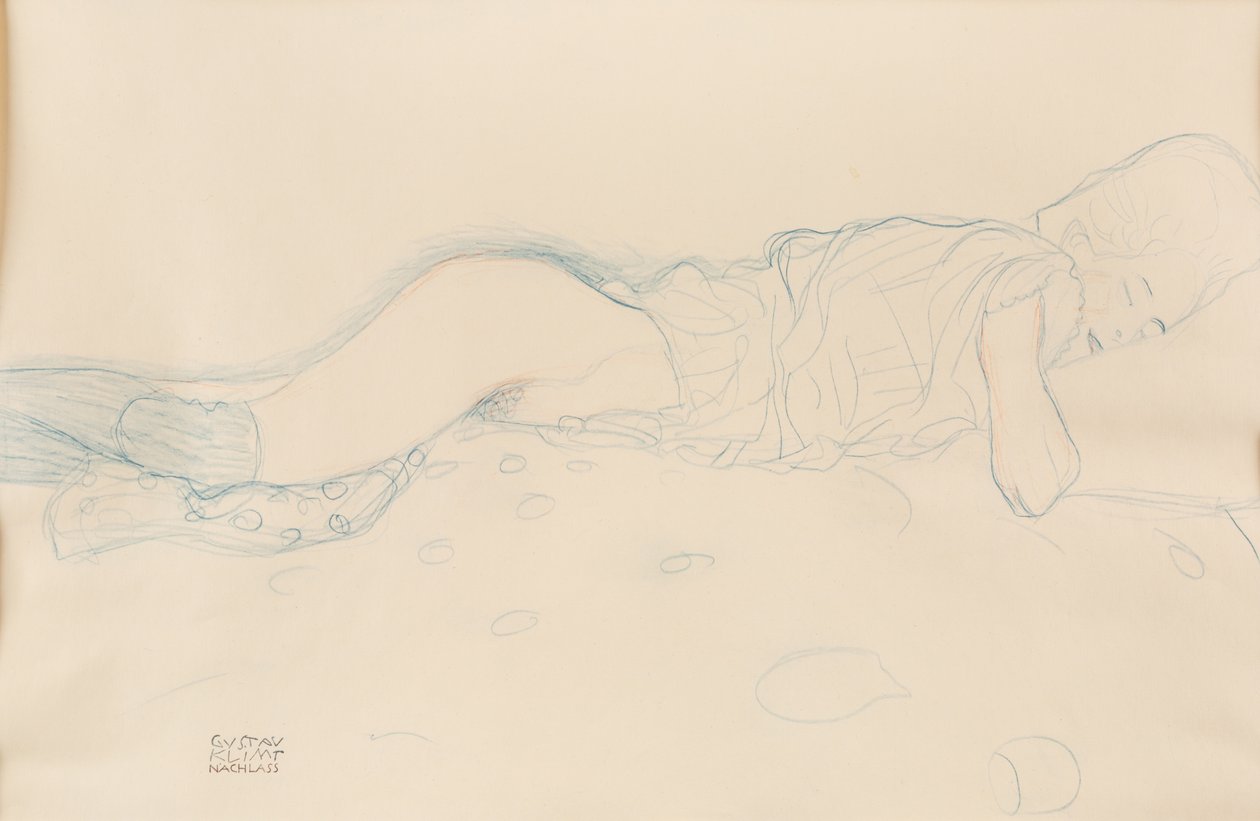 Női félmeztelen, c. 1908. alkotó: Gustav Klimt
