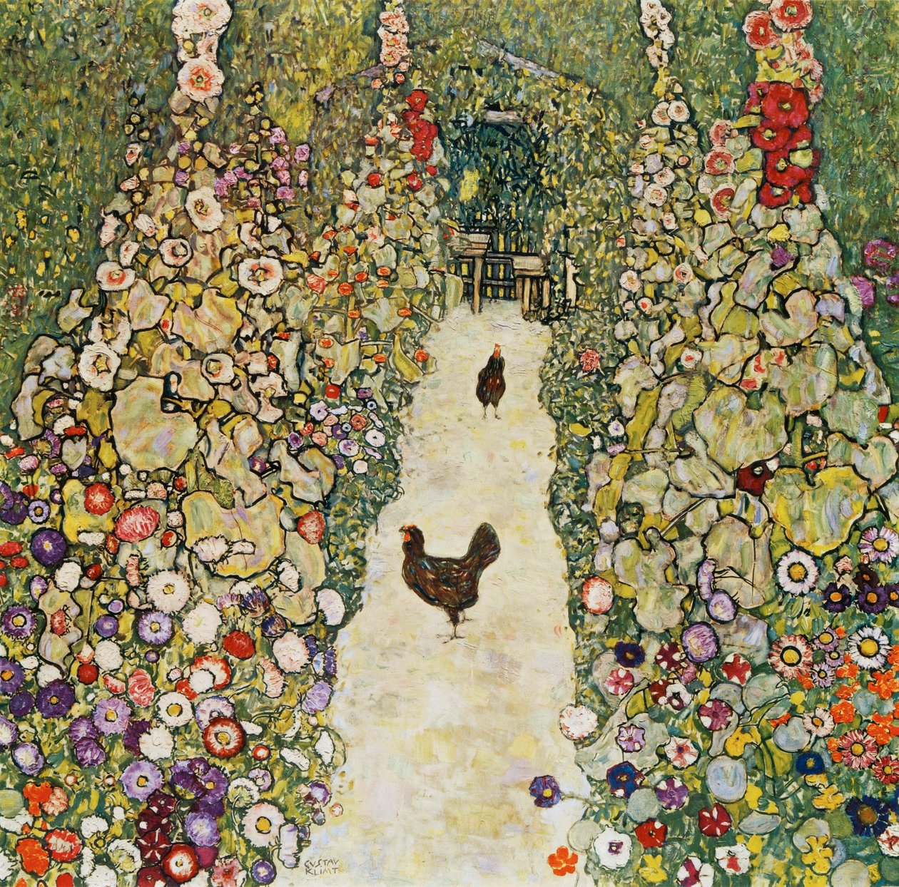Kerti ösvény tyúkokkal alkotó: Gustav Klimt
