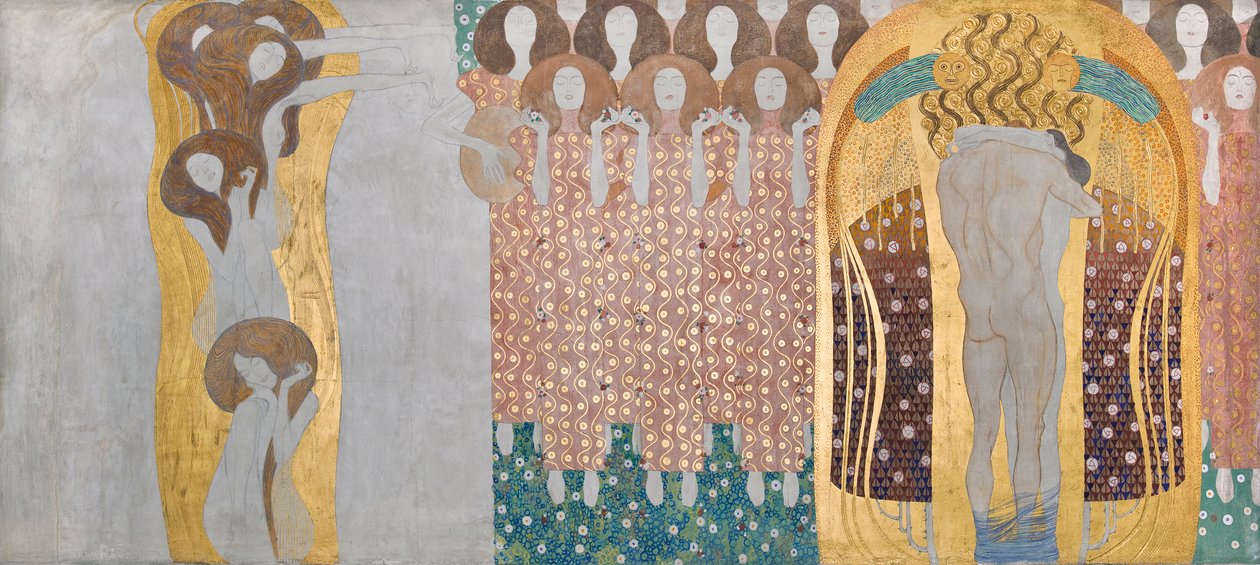 Itt egy csók az egész világnak!, a Beethoven-fríz részlete alkotó: Gustav Klimt