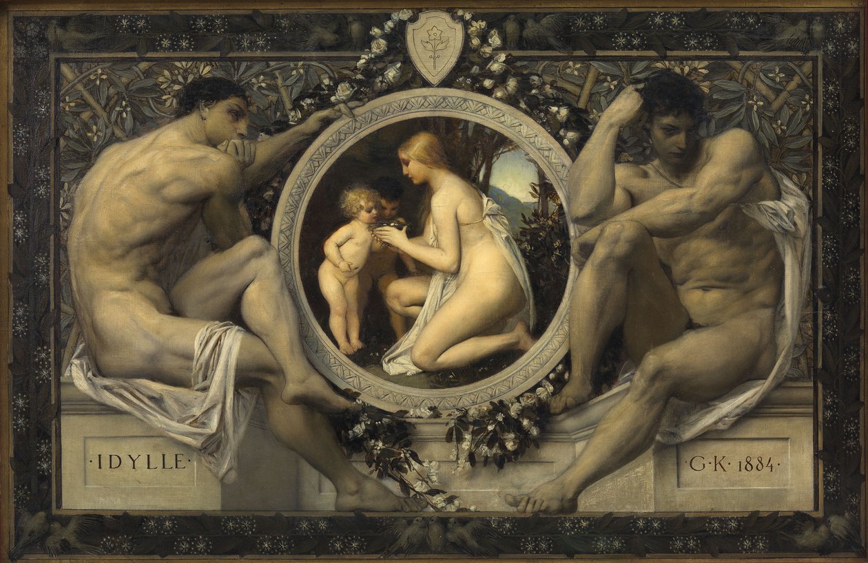 Idill (Minta ehhez: Gerlach & Schenk, Allegóriák és emblémák, 75. sz.) alkotó: Gustav Klimt