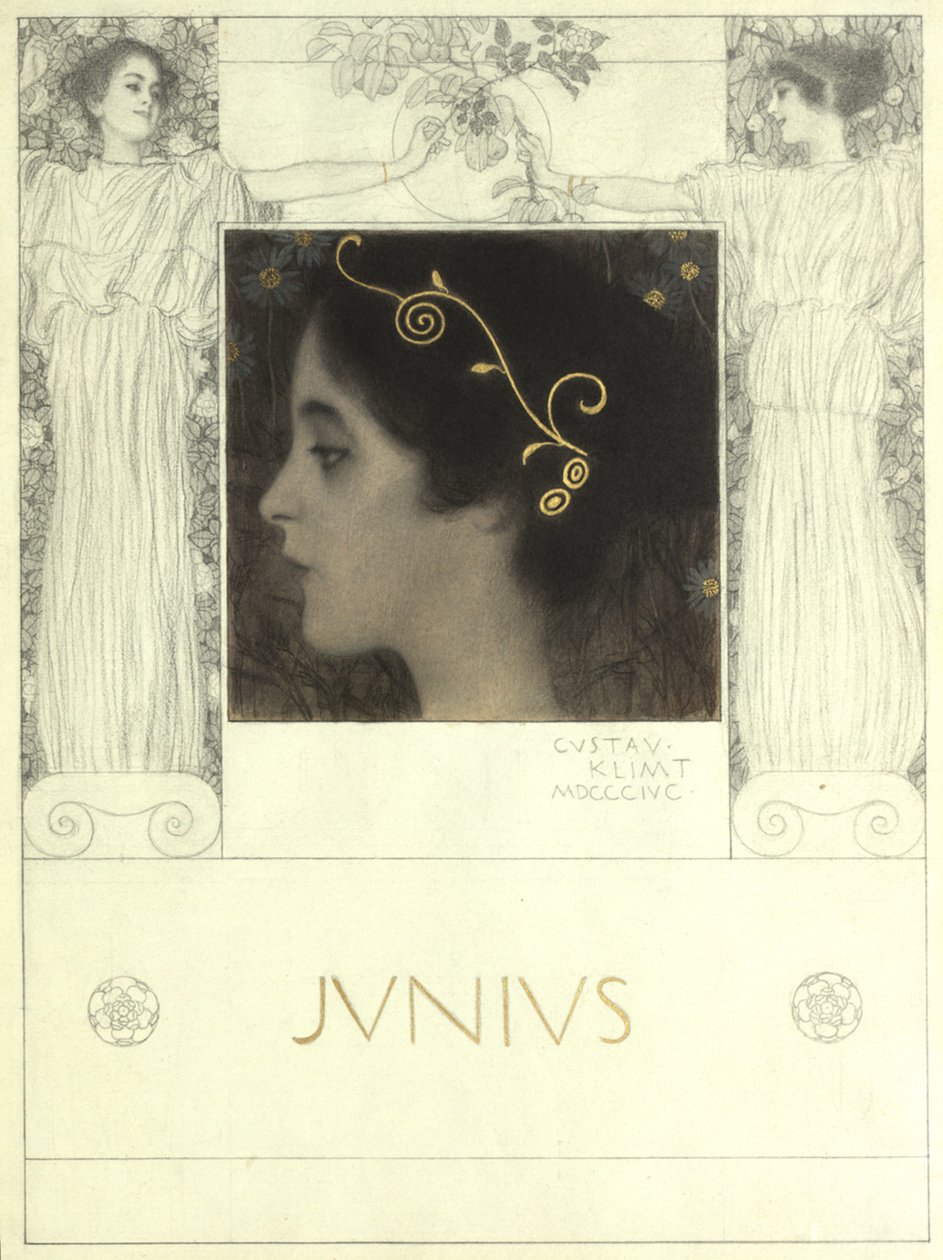„Junius” (Alapjául szolgált: Gerlach  Schenk, Allegorien N.F. 53. sz.) alkotó: Gustav Klimt