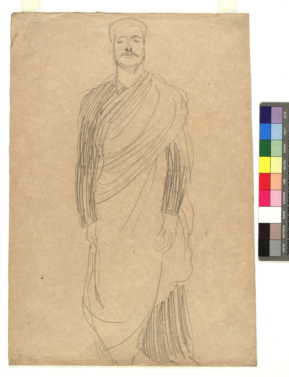 Mann in drapiertem Kostüm alkotó: Gustav Klimt
