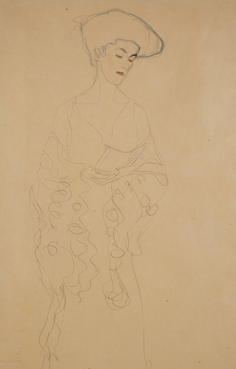 Kissé balra fordulva, 1907 alkotó: Gustav Klimt