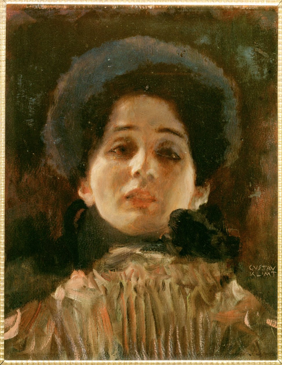 Portré és egy nő arca alkotó: Gustav Klimt