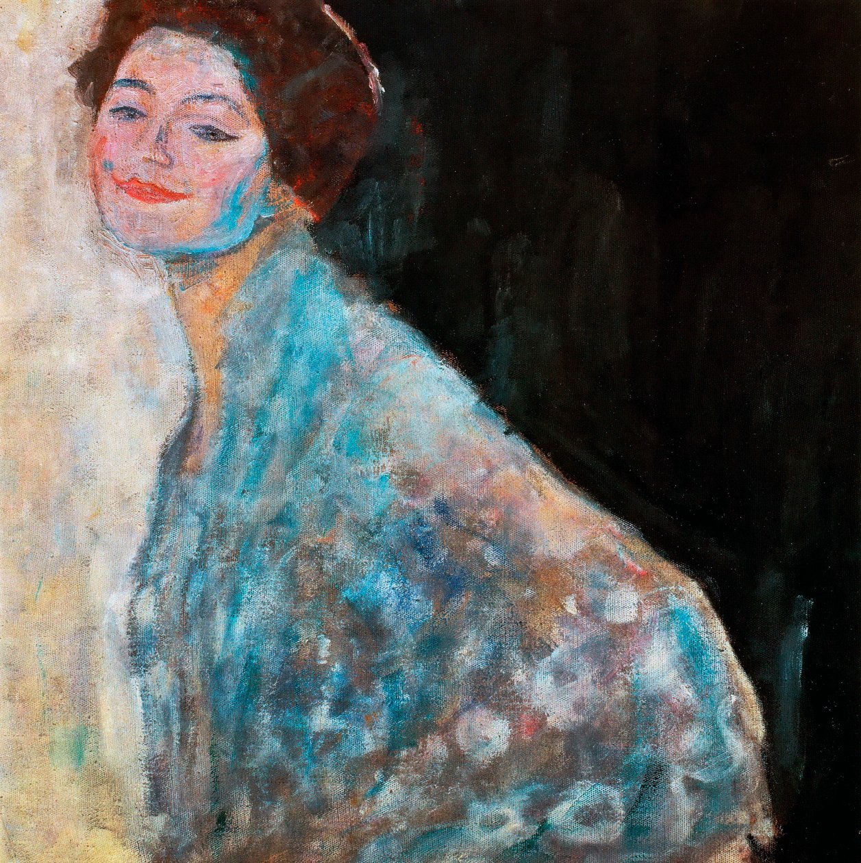 Fehér ruhás hölgy portréja, befejezetlen, 1917 alkotó: Gustav Klimt