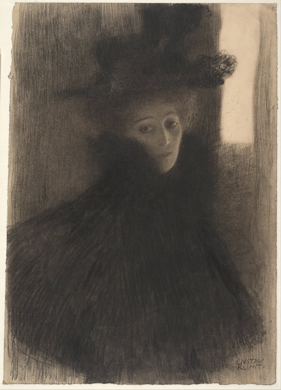 Fényes és kalapos hölgy portréja, 1897-1898 alkotó: Gustav Klimt