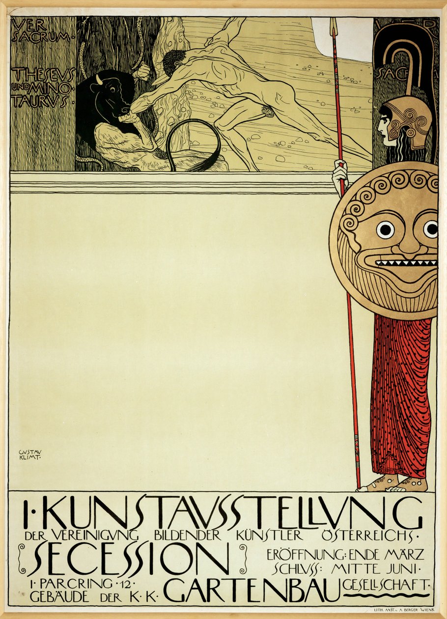 A Szecesszió első kiállításának plakátja (plakát) alkotó: Gustav Klimt