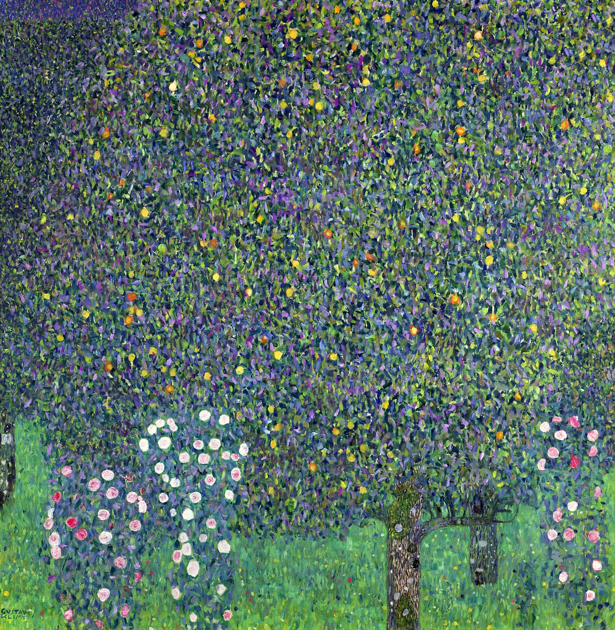 Rózsák a fák alatt, 1905 körül alkotó: Gustav Klimt