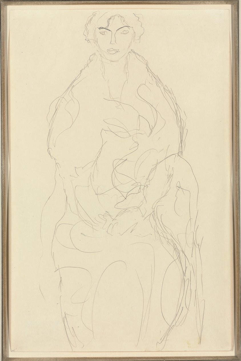 Ülő nő elölről, 1917-18 körül alkotó: Gustav Klimt