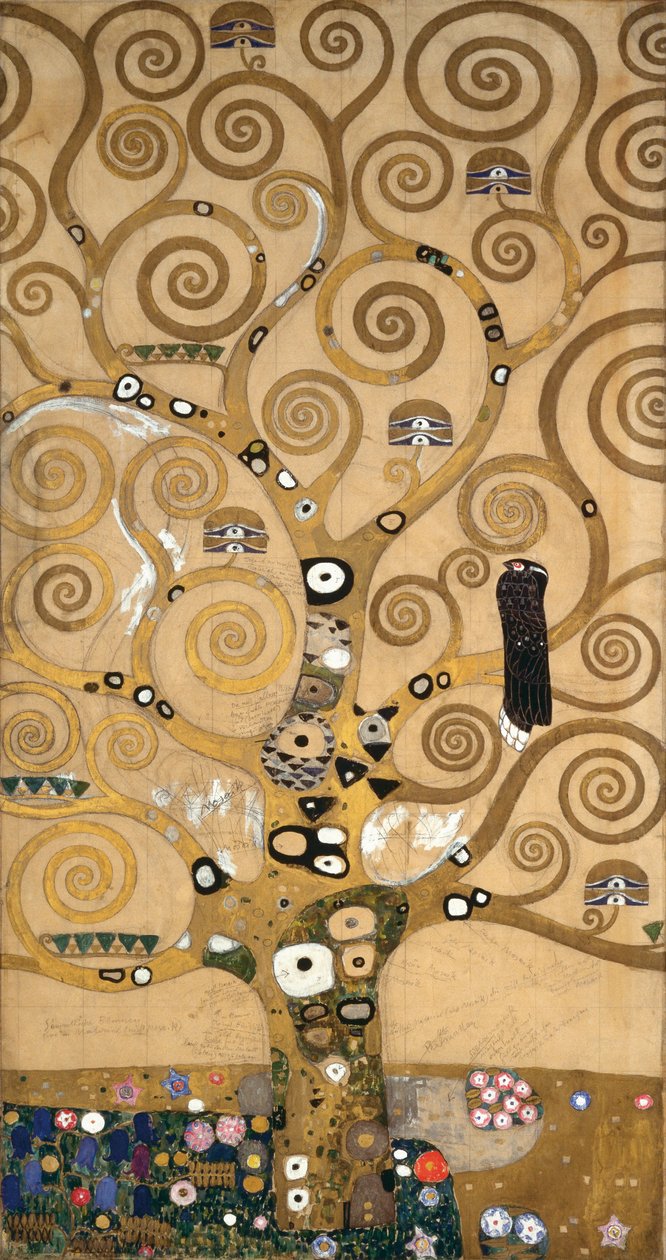 Vázlatok a brüsszeli Palais Stoclet frízéhez (akvarell és ceruza, papír) alkotó: Gustav Klimt