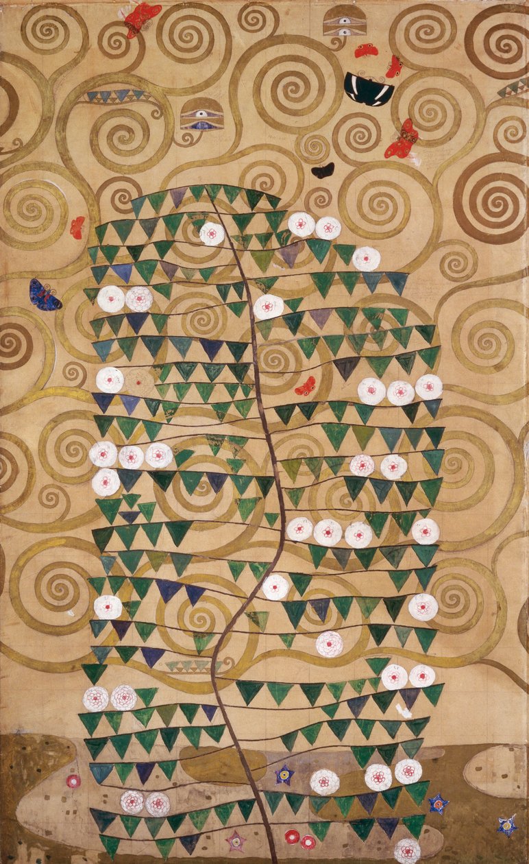 Vázlatok a brüsszeli Palais Stoclet frízéhez (akvarell és ceruza, papír) alkotó: Gustav Klimt