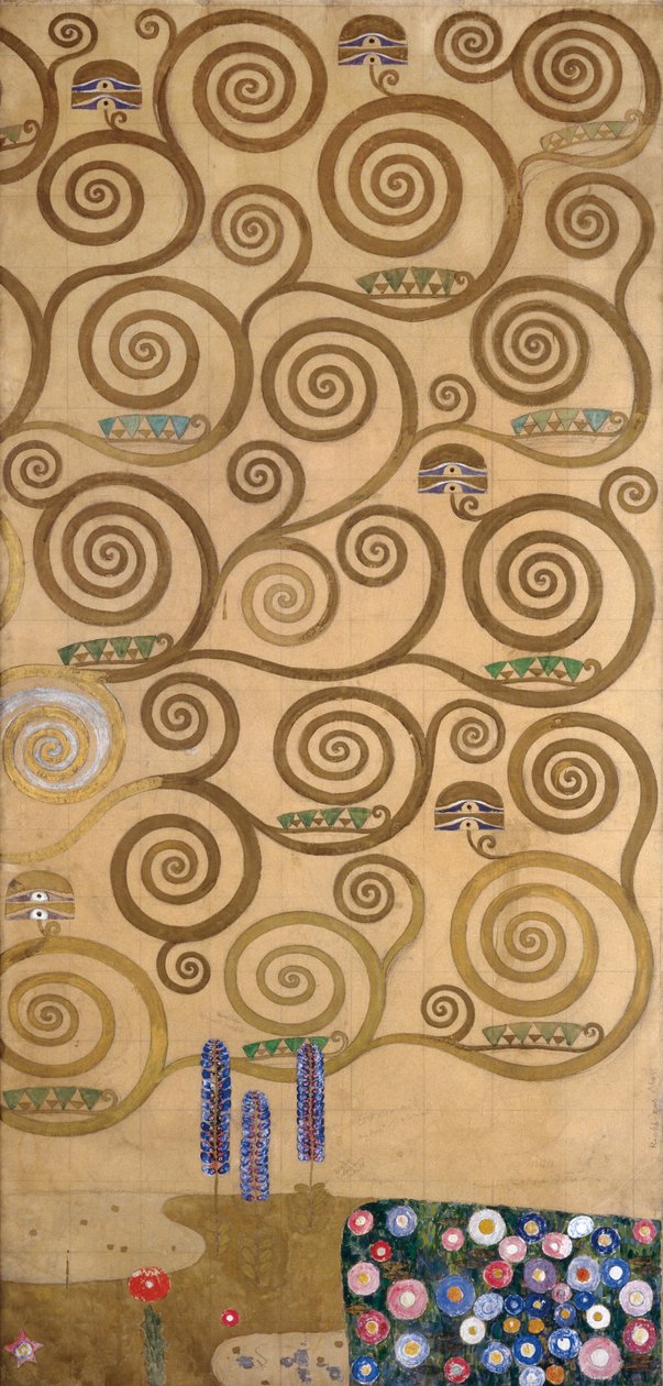 Vázlatok a brüsszeli Palais Stoclet frízéhez (akvarell és ceruza, papír) alkotó: Gustav Klimt