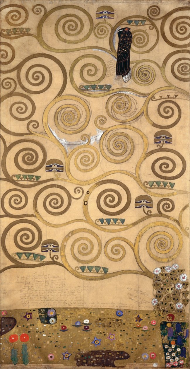 Vázlatok a brüsszeli Palais Stoclet frízéhez (akvarell és ceruza, papír) alkotó: Gustav Klimt