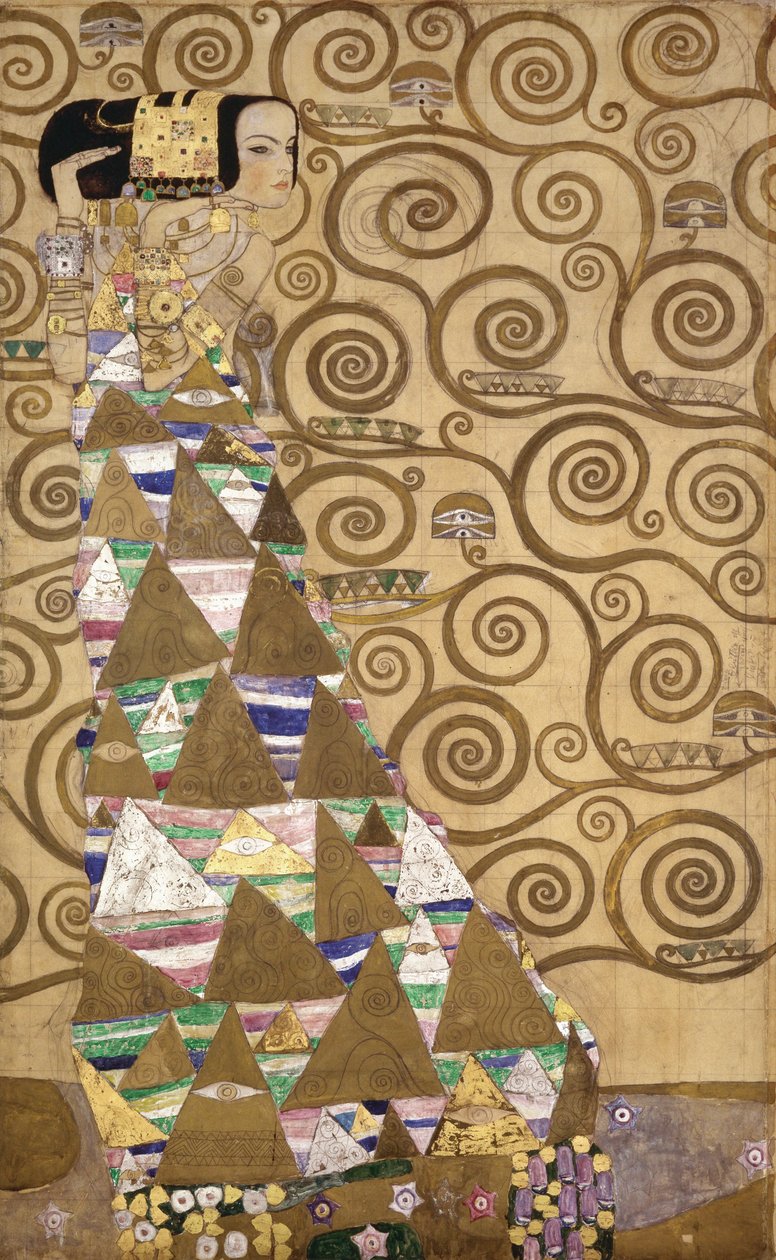 Vázlatok a brüsszeli Palais Stoclet frízéhez (akvarell és ceruza, papír) alkotó: Gustav Klimt