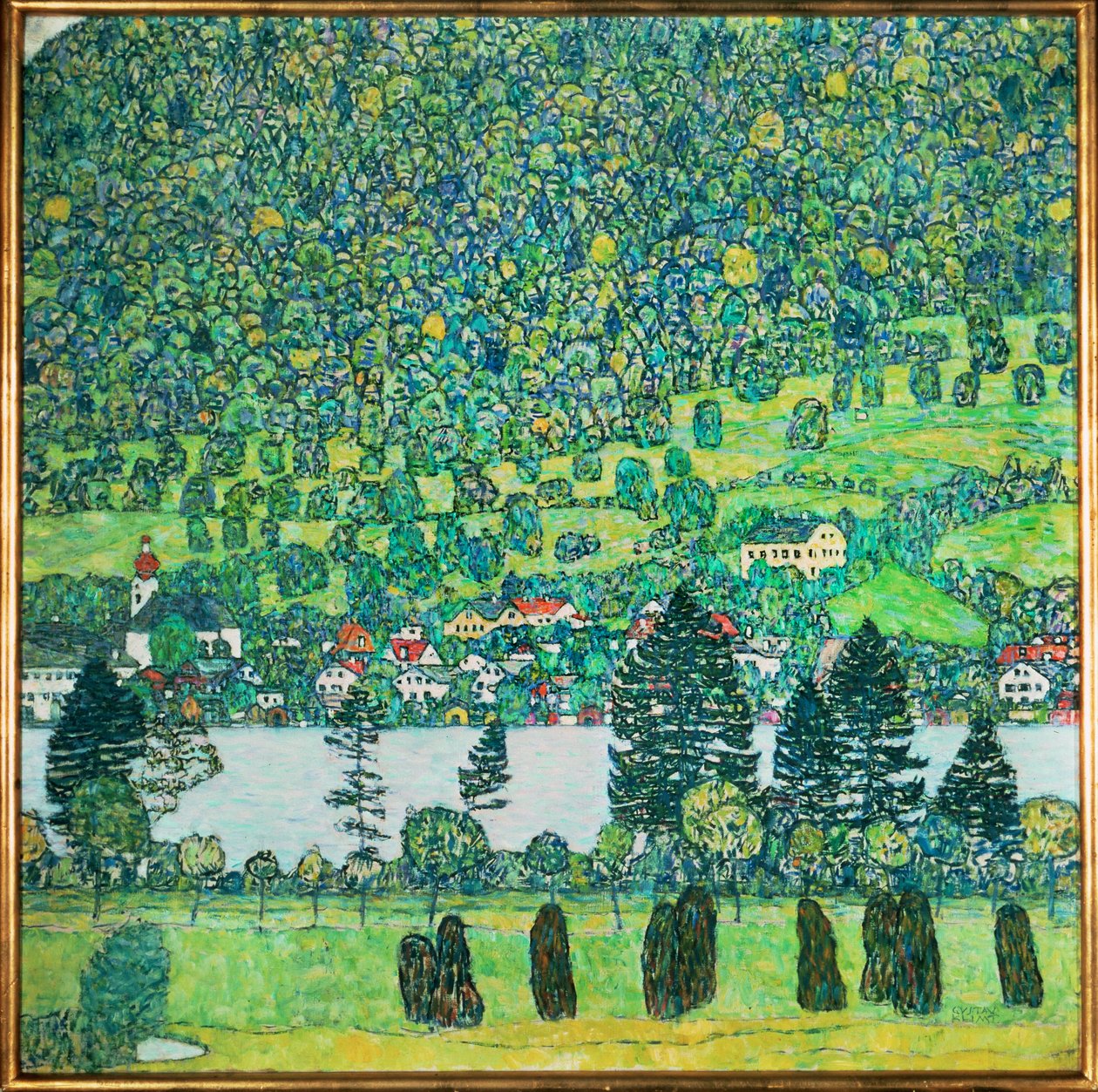 Lejtő egy erdőben az Atterse-tónál alkotó: Gustav Klimt