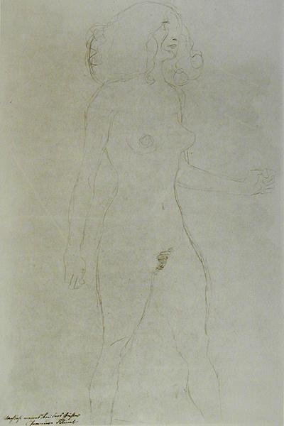 Álló akt (ceruza papíron) (f/w fotó) alkotó: Gustav Klimt