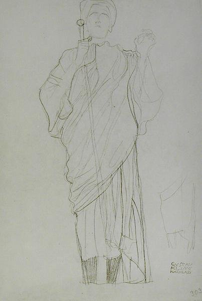 Álló nő kardot tartva alkotó: Gustav Klimt