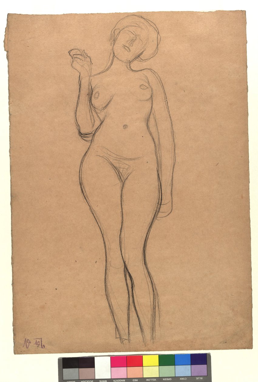 Stehender weiblicher Akt alkotó: Gustav Klimt