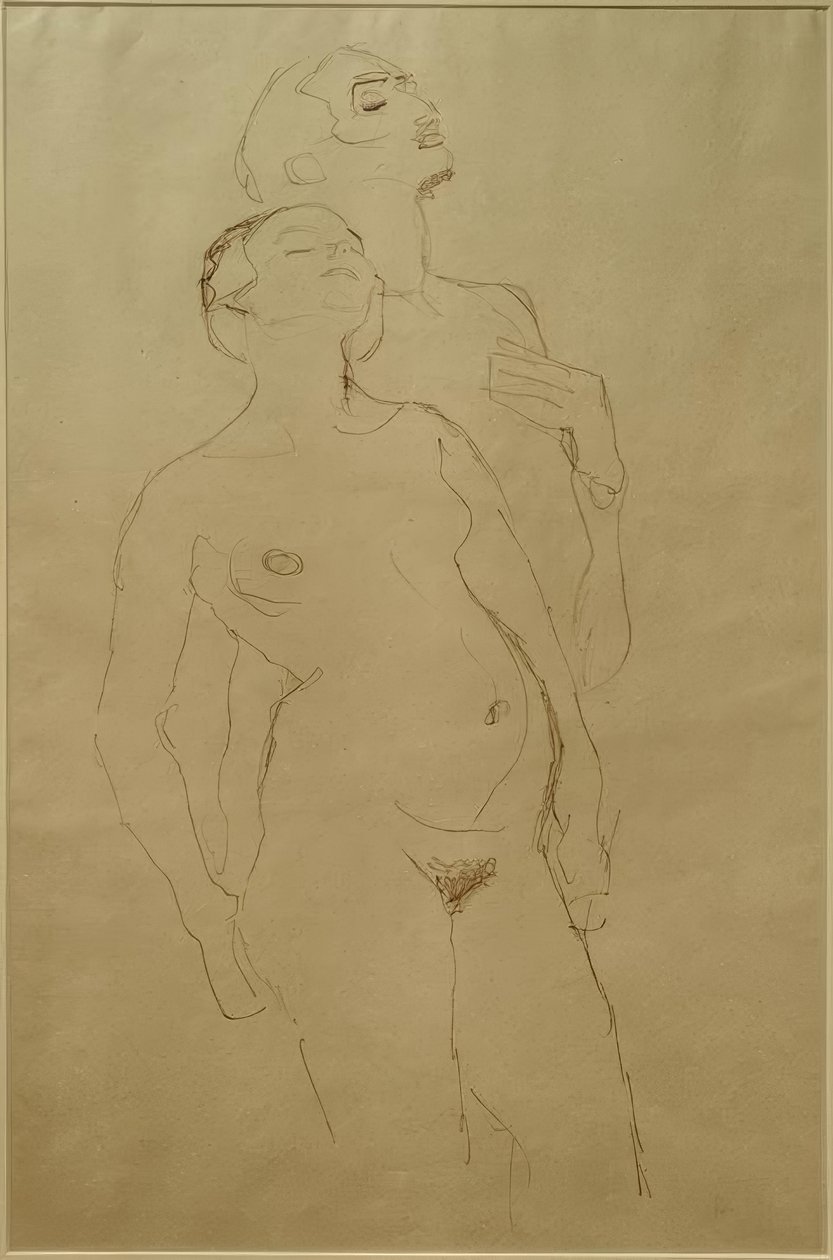 Álló szerelmesek (Tanulmány Ádám és Éva számára) alkotó: Gustav Klimt