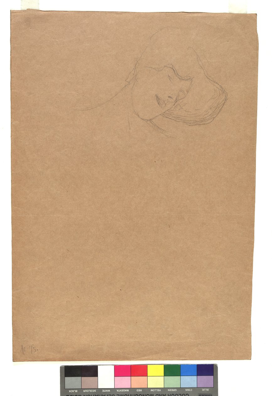 Studie eines weiblichen Kopfes alkotó: Gustav Klimt