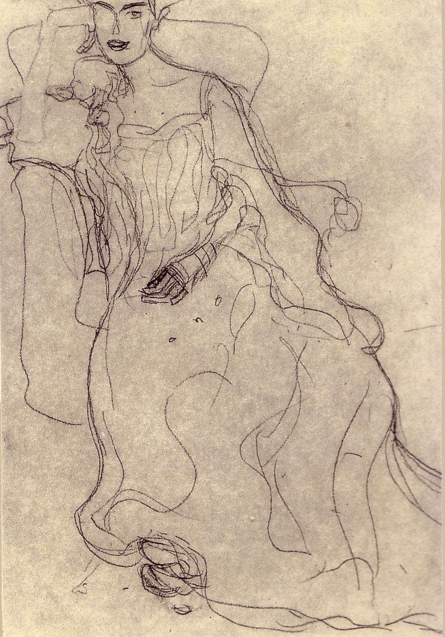 Tanulmány Adele Bloch-Bauer portréja I. festményéhez alkotó: Gustav Klimt