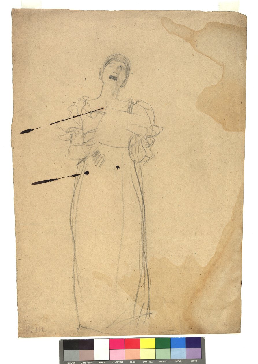 Studie zu einer stehenden Sängerin alkotó: Gustav Klimt