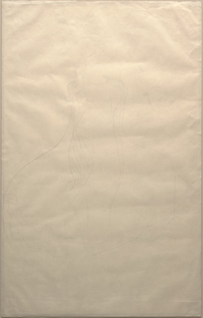 Tanulmány Adele Bloch-Bauer ruhájához, 1903 körül (ceruza papíron) alkotó: Gustav Klimt