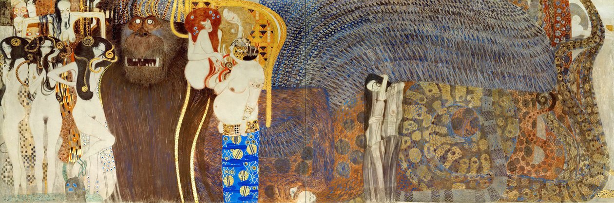 A Beethoven-fríz, Részlet: Az ellenséges erők, 1902 alkotó: Gustav Klimt