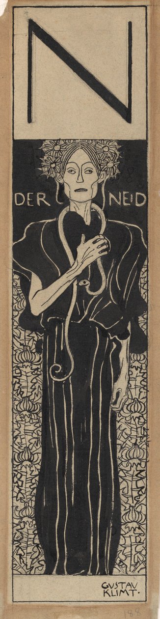 Az irigység, 1898. alkotó: Gustav Klimt