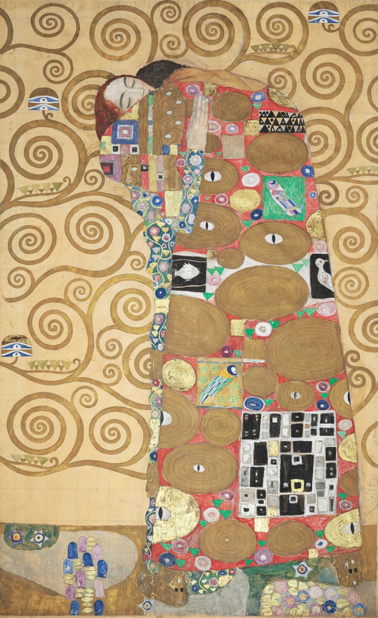 The Stoclet Frieze, Részlet: Az ölelés beteljesülése, 1905-1909. alkotó: Gustav Klimt