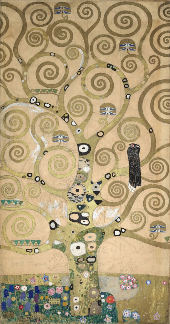 A Stoclet fríz, részlet: 1905-09 körül (tempera, karton): Életfa, 1905-09 körül (tempera, karton) alkotó: Gustav Klimt