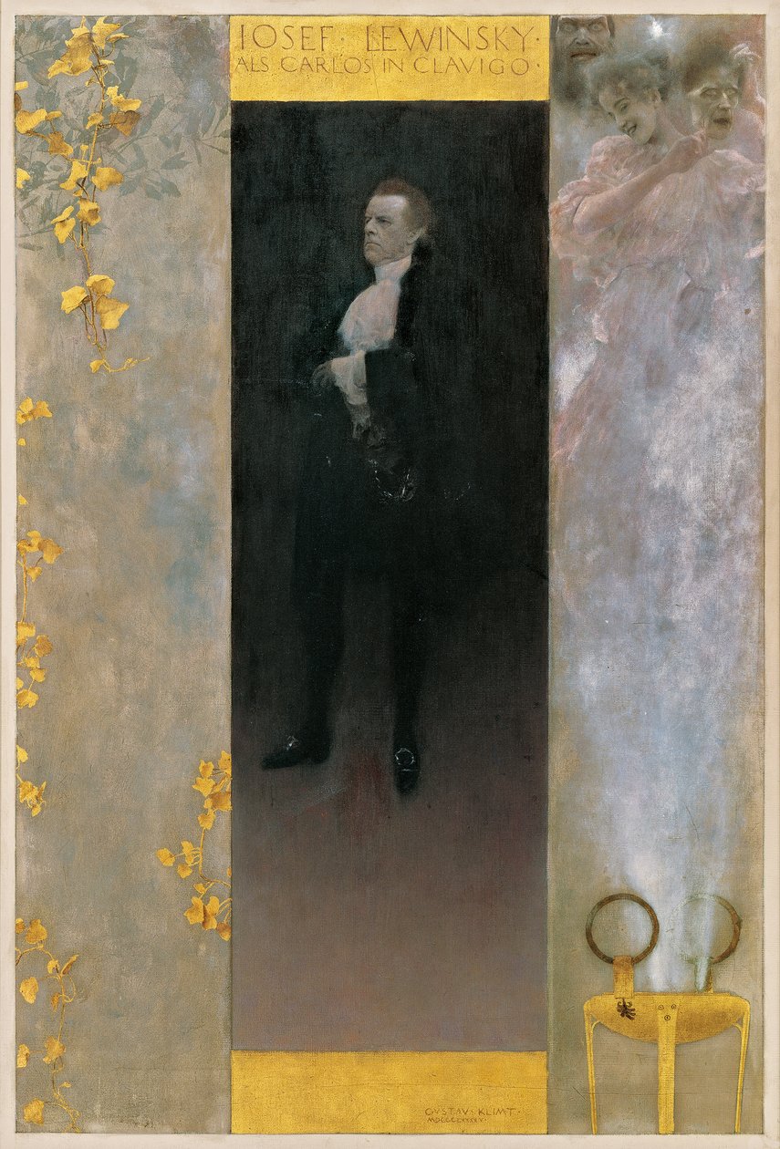 Josef Lewinsky színész Carlos szerepében Goethe Clavigójában alkotó: Gustav Klimt