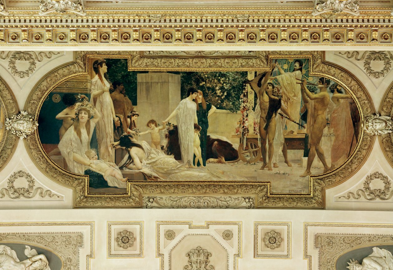 Bécsi Burgtheater (Udvari Színház), mennyezeti freskó, részlet alkotó: Gustav Klimt