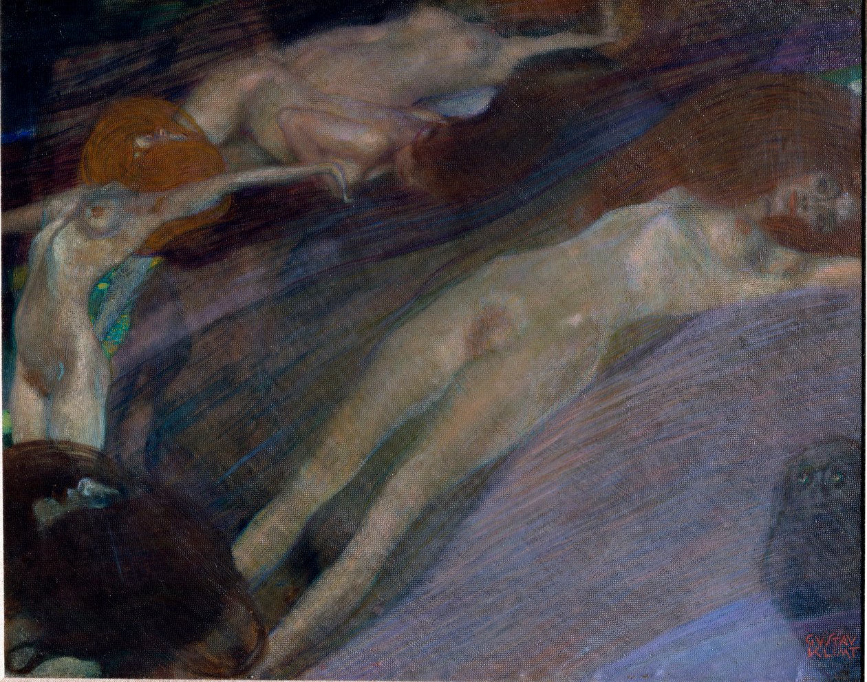Gustav Klimt (1862-1918) festménye vízi agite. 1898-as, 52x65 cm-es Osztrák Galéria Belvedere, Bécs. alkotó: Gustav Klimt