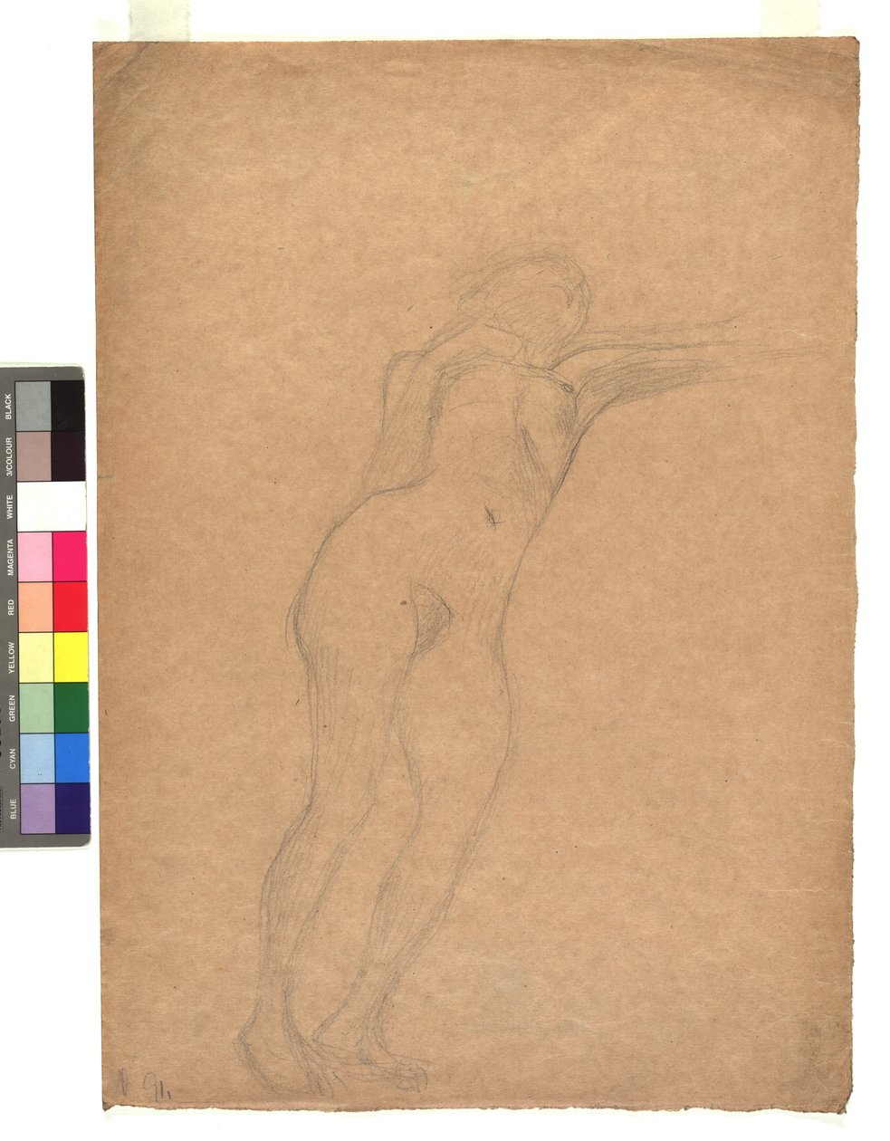 Weiblicher Akt in Untersicht alkotó: Gustav Klimt