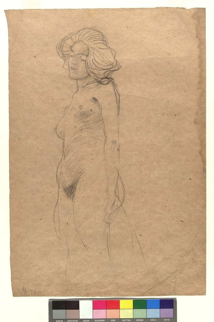 Weiblicher Akt nach links alkotó: Gustav Klimt