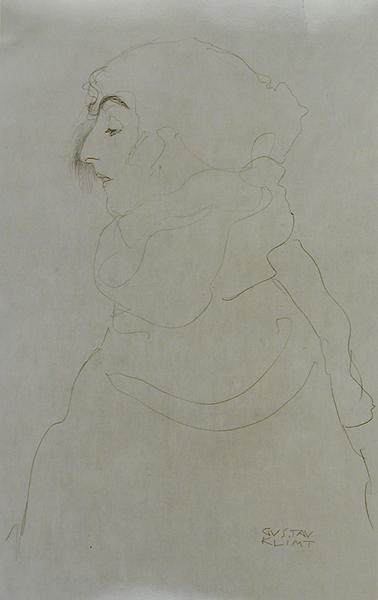 Nő profilban, 1904-2006 körül (ceruza papíron) (f/w fotó) alkotó: Gustav Klimt