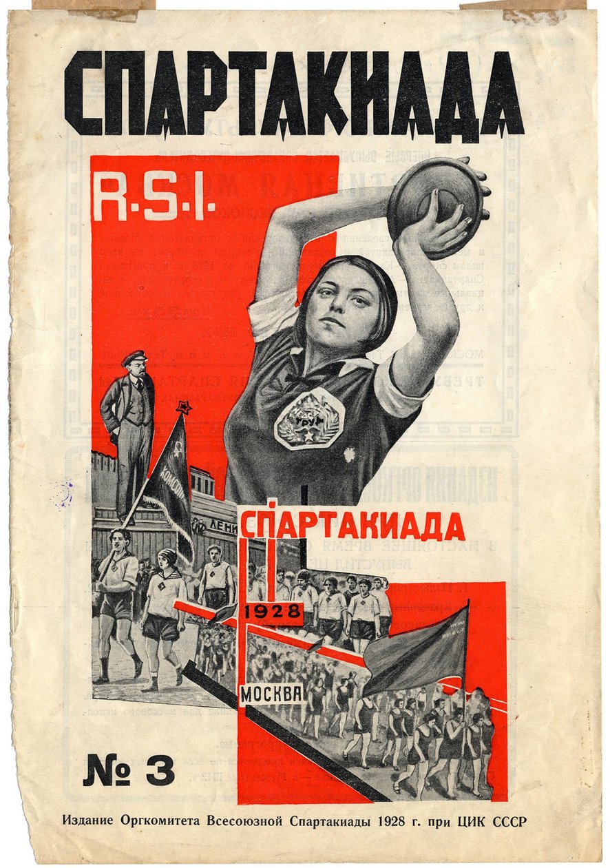 A Spartakiada R.S.I. borítója. folyóirat, 1928 alkotó: Gustav Klutsis