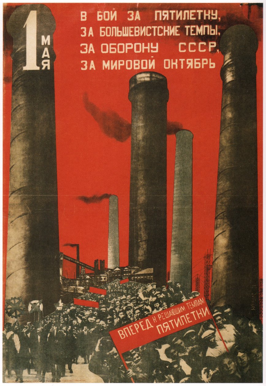 Május elseje. Csatlakozzon az ötéves tervért, 1931-ért folytatott harchoz alkotó: Gustav Klutsis