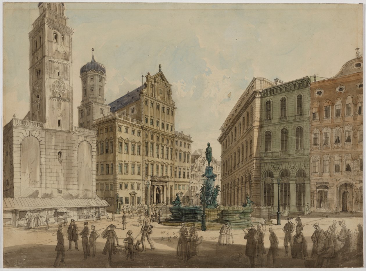 Perlach-torony és Augsburg városháza alkotó: Gustav Kraus