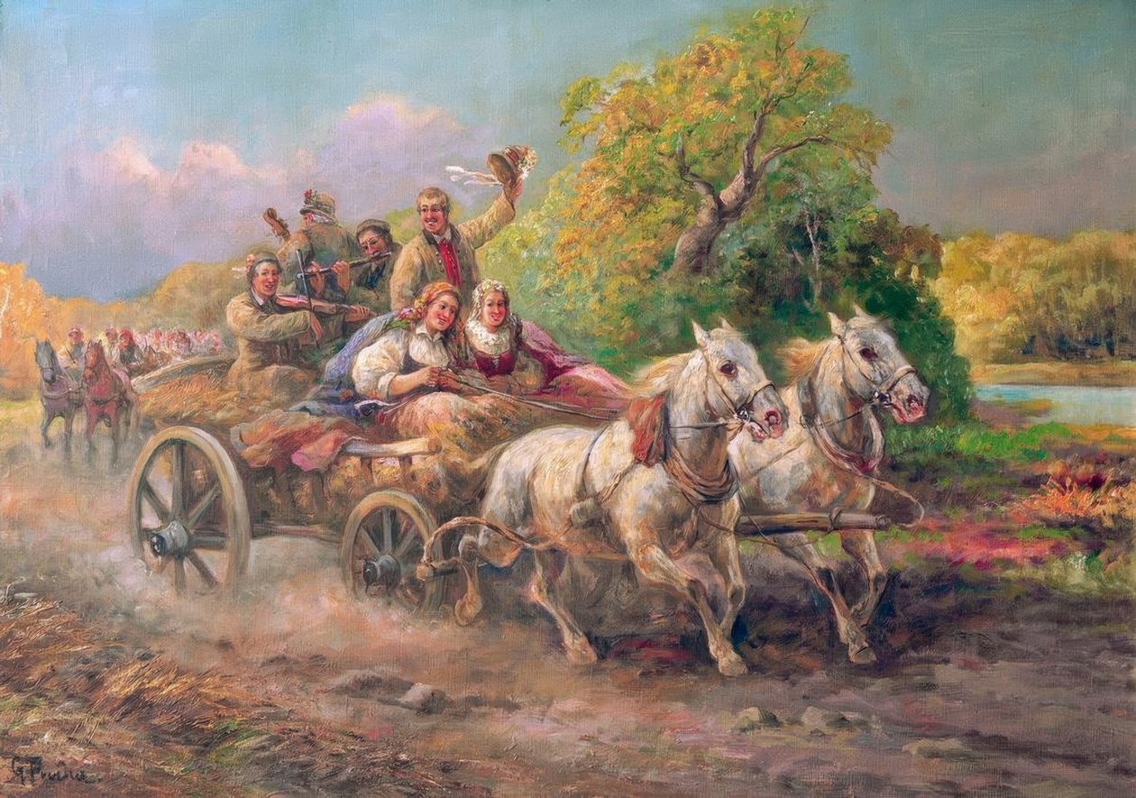 Magyar esküvői menet alkotó: Gustav Prucha