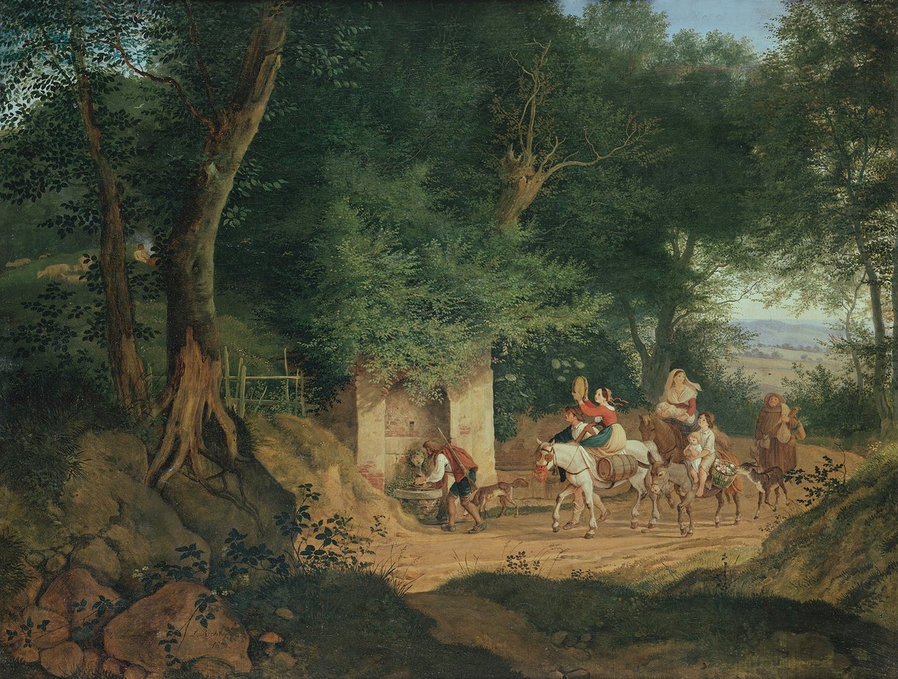 A kút az erdőben Ariccia-ban, 1831 alkotó: Gustav Karl Ludwig Richter