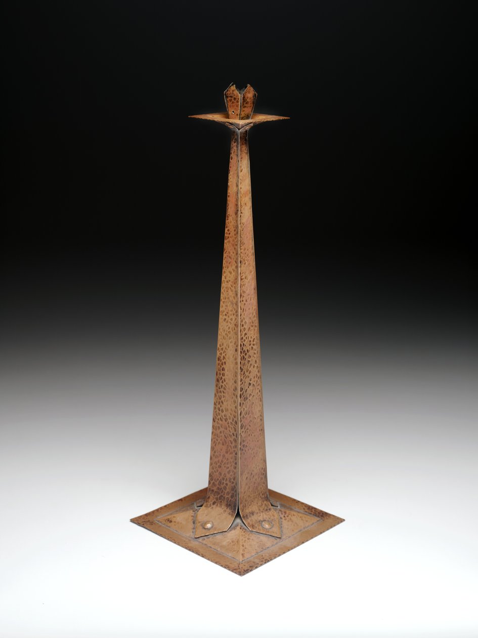 Gyertyatartó, 1907 körül (réz) alkotó: Gustav Stickley