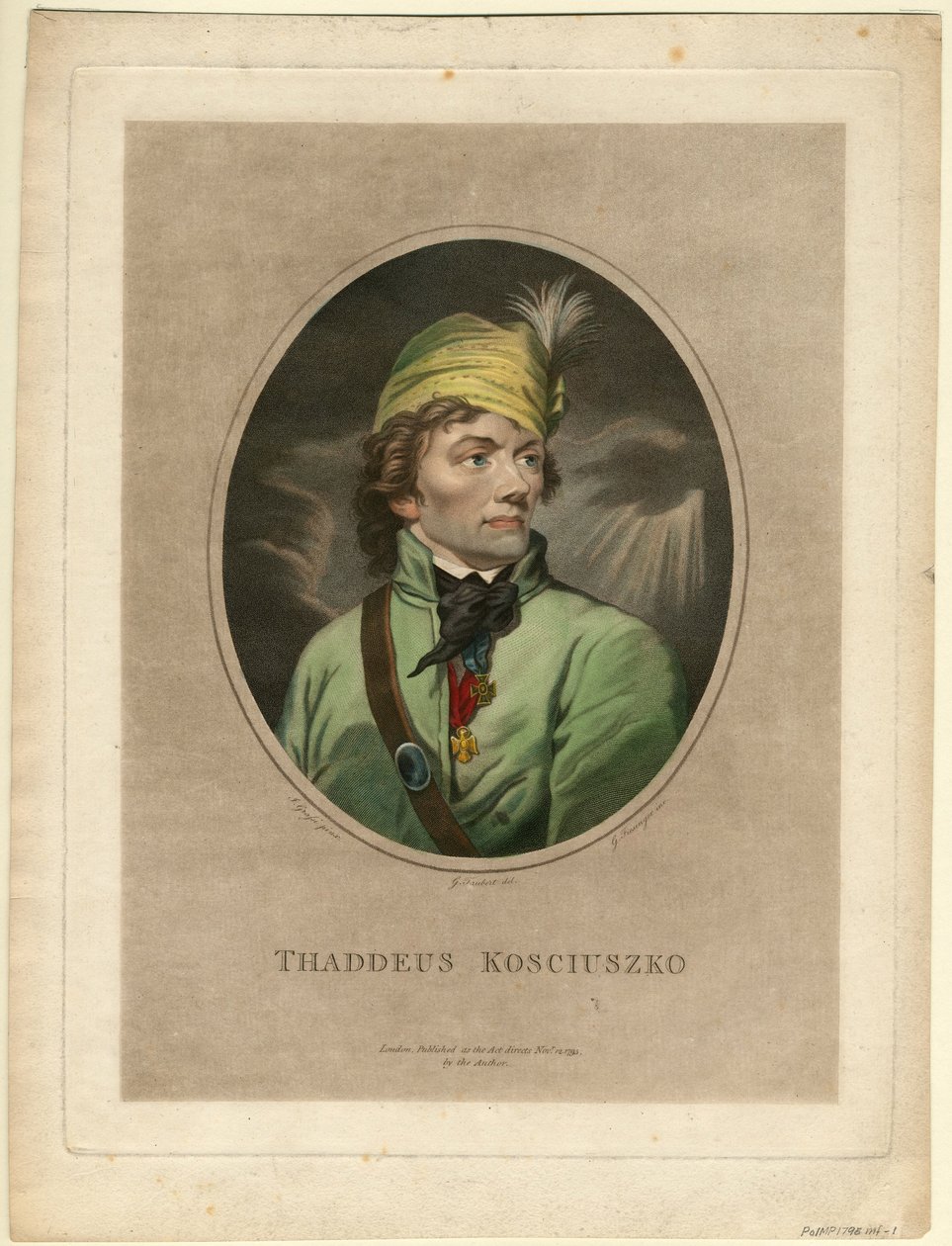 Tadeusz Kosciuszko portréja 1746-1817, 1795 alkotó: Gustav Taubert