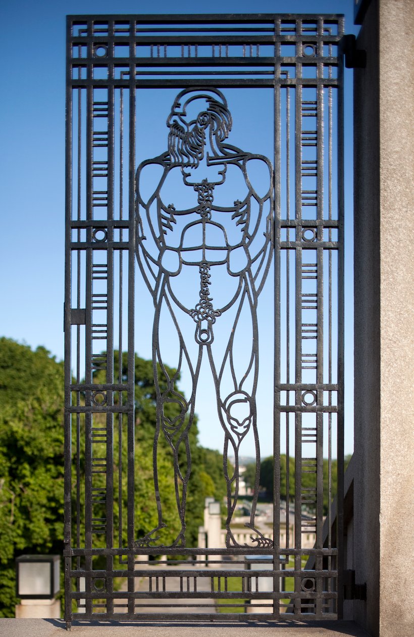 A Szoborpark bejárati kapuja (vas) alkotó: Gustav Vigeland